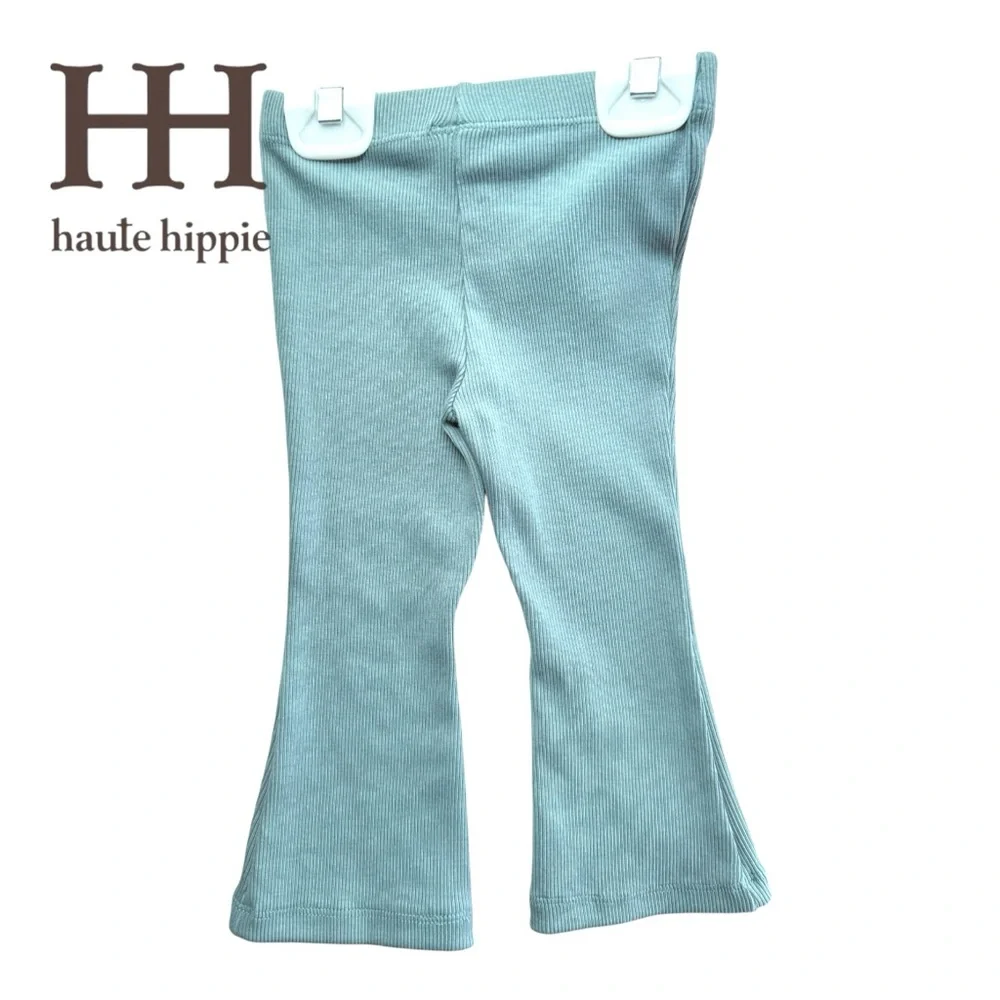 Haute Hippie Baby Girl 4Pc Outfit Set Floral Top Pants Pink Blue 12M New